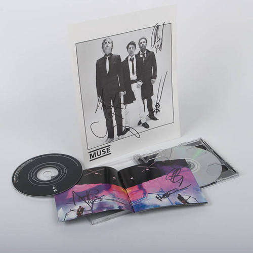 SIGNED - MUSE Haarp double live album and MUSE band picture