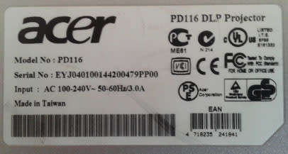 Acer PD116 DLP Data Projector
