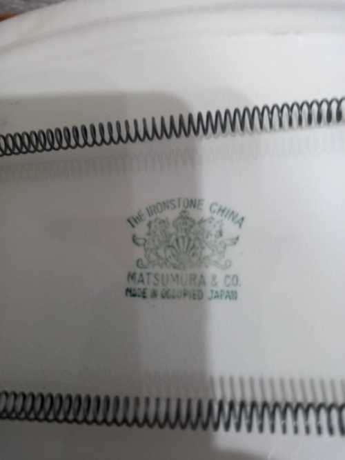 japanese oval plate lovely blue flowers pattern occupied Japan