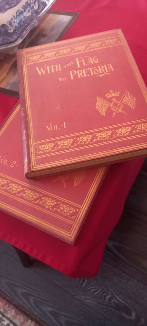 Books Two Volumes With The Flag To Pretora