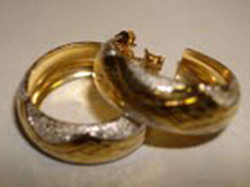 Gold on Silver Earrings