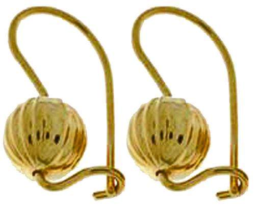 Beautiful Solid 9ct  Gold Ribbed 8mm ball on Hook