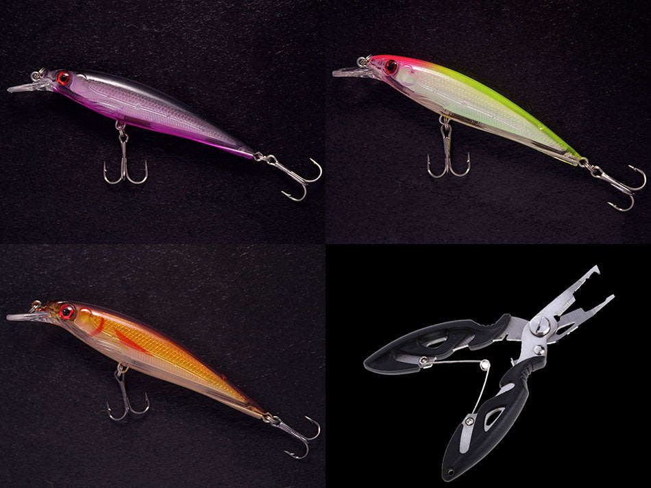 RAPALA BASS LURES WITH FISHING PLIERS