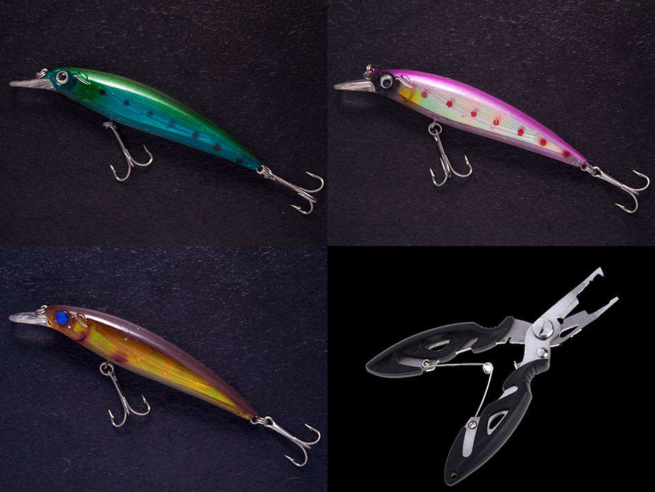 RAPALA BASS LURES WITH FISHING PLIERS