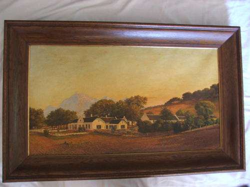 CFR Heckmann - Original Oil on Canvas De Nieuwe Plantatie - 1932 (current Grande Roche Hotel, Paarl)