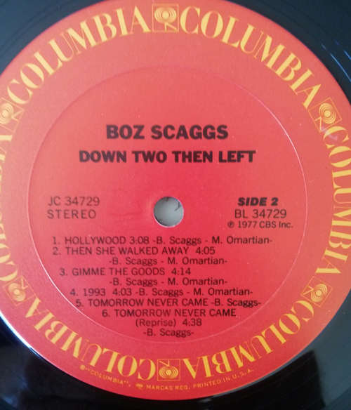 Boz Scaggs - Down Two Then Left 1977 Vinyl LP USA