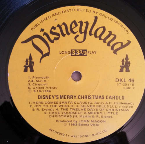 Disney's Merry Christmas Carols 1983 Vinyl LP SA Paulcsd only