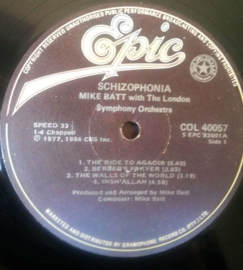 Mike Batt - Schizophonia 1984 Vinyl LP SA