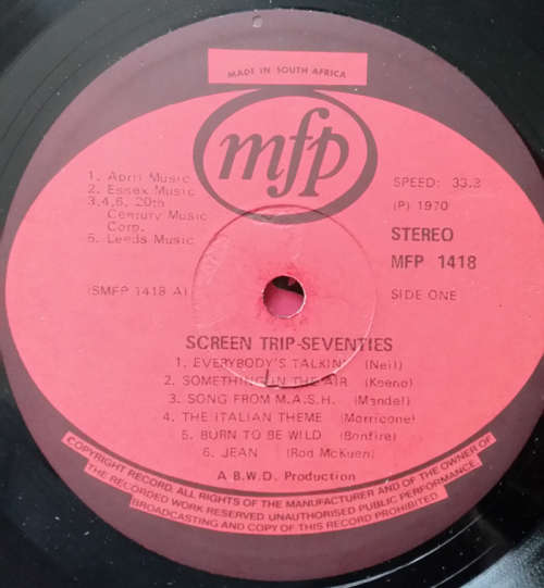 Screen Trip-Seventies 1970 Vinyl LP SA
