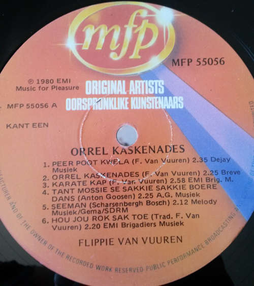 Flippie van Vuuren - Orrel Kaskenades 1980 Vinyl LP SA
