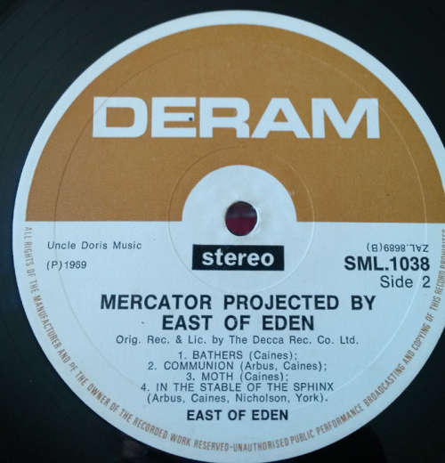 East of Eden - Mercator Projected 1969 Rare Vinyl LP SA