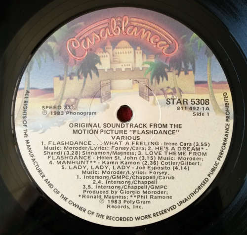 Flashdance Original Soundtrack 1983 Vinyl LP SA