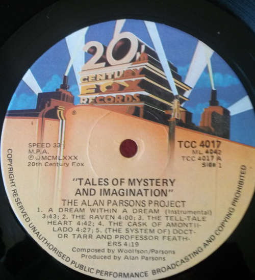 The Alan Parsons Project - Tales of Mystery And Imagination 1976 Vinyl LP SA