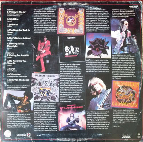 Thin Lizzy - Lizzy Killers 1981 Vinyl LP SA