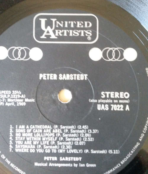 Peter Sarstedt - Peter Sarstedt 1969 Vinyl LP SA