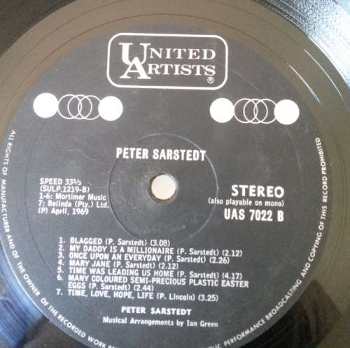 Peter Sarstedt - Peter Sarstedt 1969 Vinyl LP SA