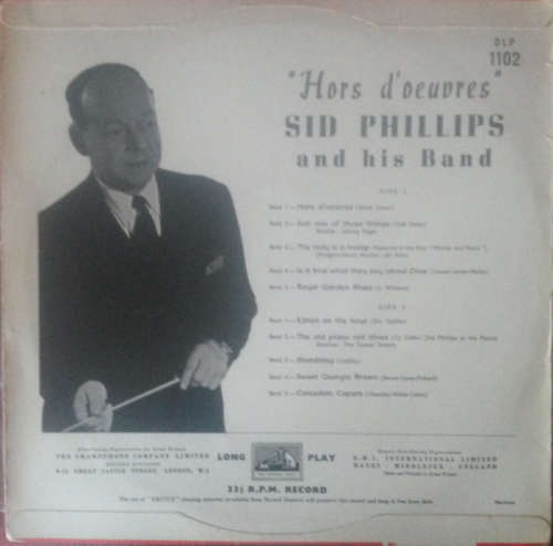 Sid Phillips and his Band - Hors-d'oeuvres 10" Mono Vinyl LP UK