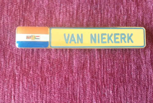 Old SADF Name Tag - Van Niekerk