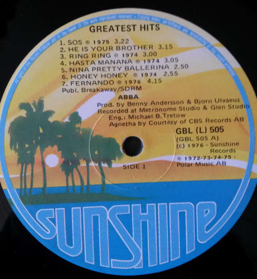 Abba - Greatest Hits (Vol 1) 1976 Vinyl LP SA