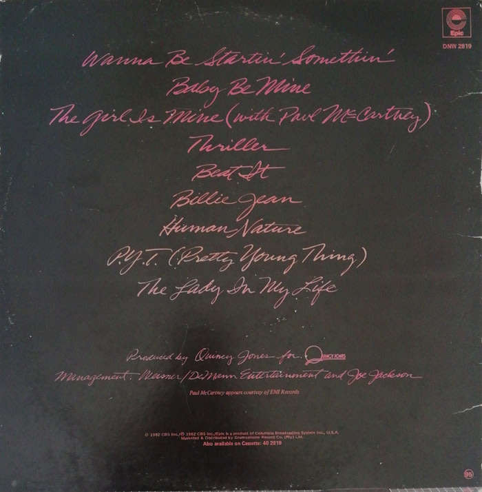 Michael Jackson - Thriller 1982 Vinyl LP SA