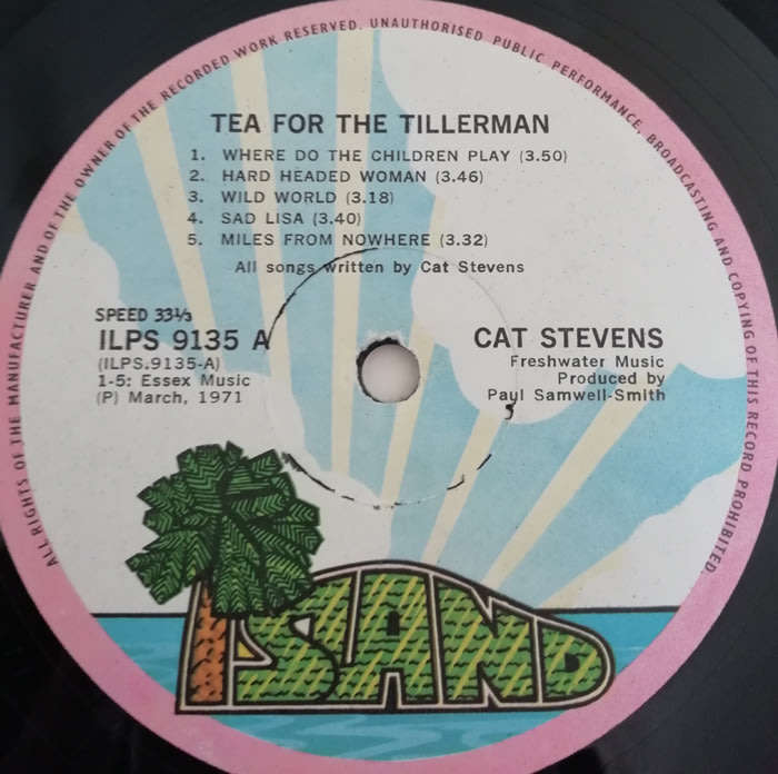 Cat Stevens - Tea for the Tillerman 1971 Vinyl LP SA
