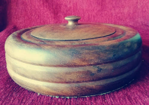 Round Wooden Tobacco Storage Container/Humidifier