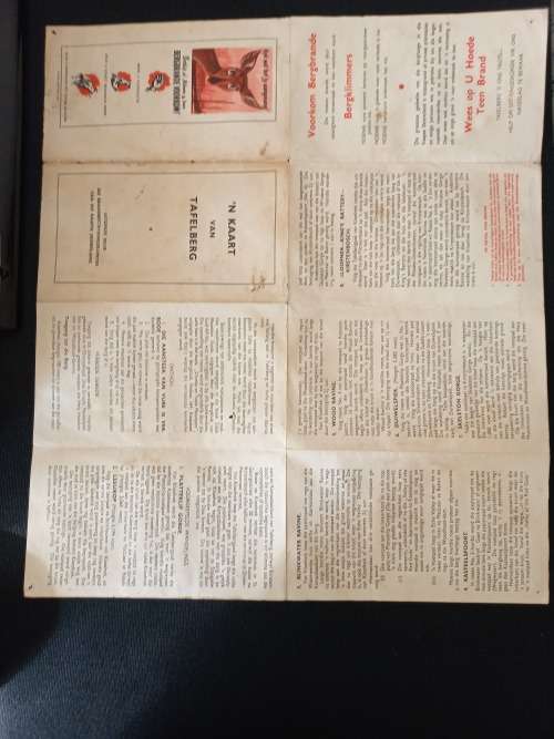 `n Kaart van Tafelberg c 1954