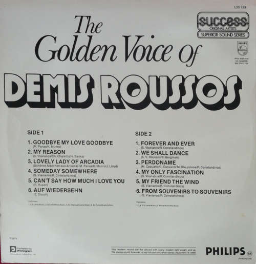 Demis Roussos - The Golden Voice of Demis Roussos 1979 Vinyl LP SA
