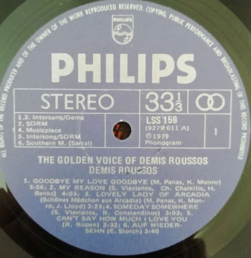 Demis Roussos - The Golden Voice of Demis Roussos 1979 Vinyl LP SA
