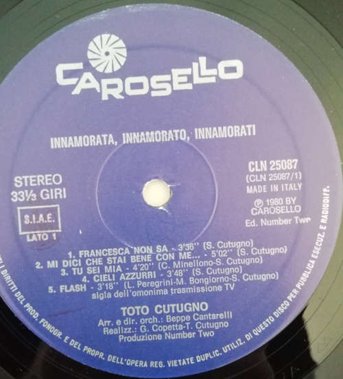 Toto Cutugno - Innamorata, Innamorato, Innamorati 1980 Vinyl LP Italy