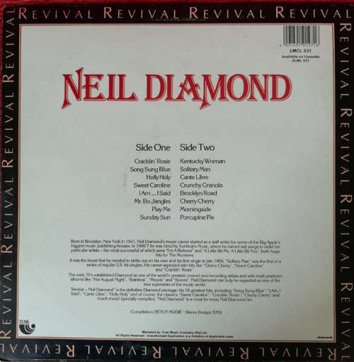 Neil Diamond - Revival series Greatest Hits 1987 Vinyl LP SA