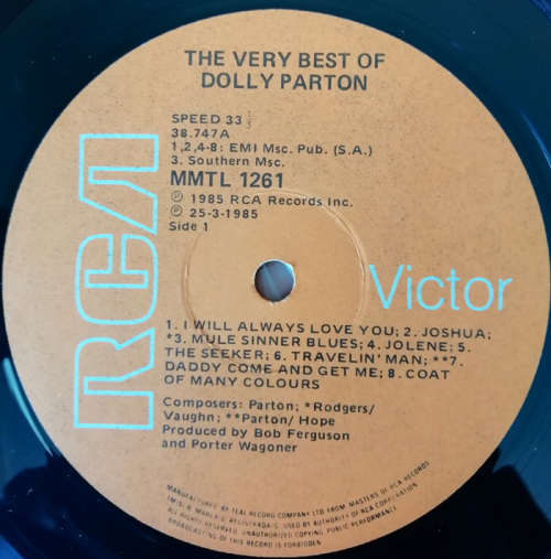 Dolly Parton - The Very Best 1985 Vinyl LP SA