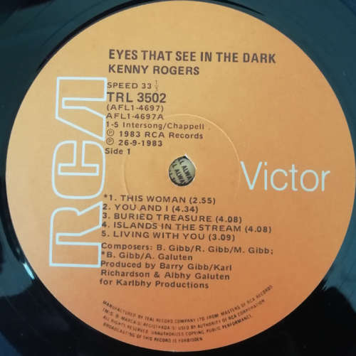 Kenny Rogers - Eyes That See in the Dark 1983 Vinyl LP SA