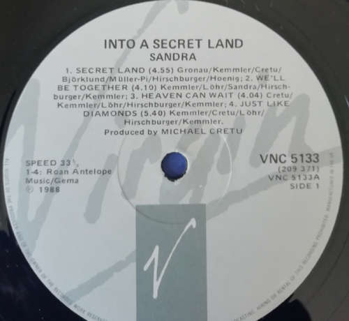 Sandra - Into a Secret Land 1988 Vinyl LP SA