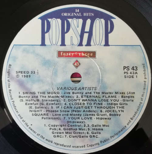 Various - Pop Shop 43 1989 Vinyl LP SA