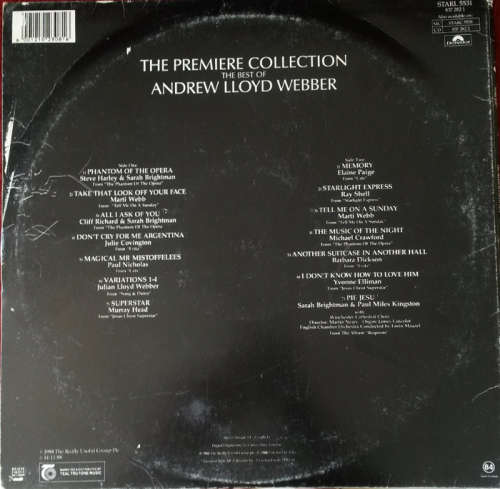 Andrew Lloyd Webber - The Premier Collection 1988 Vinyl LP SA