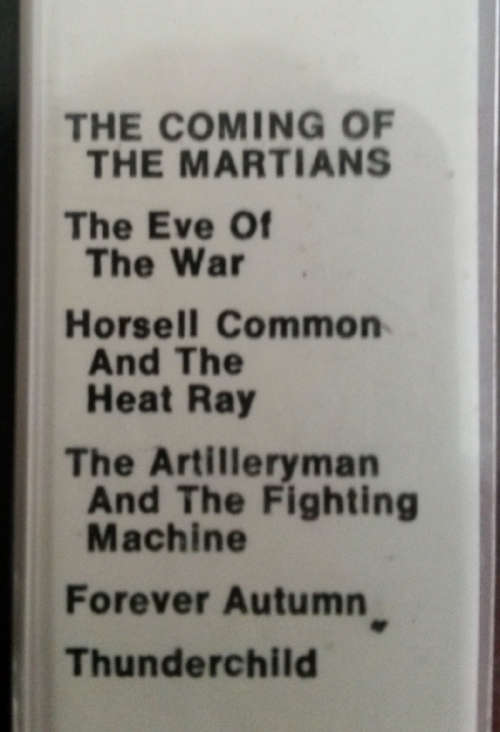Jeff Wayne`s War of the Worlds Cassette 1 1978 Cassette Tape SA