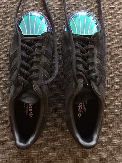 Adidas Superstar 80s (Size 5) with metal toe (Black)