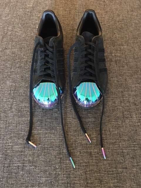 Adidas Superstar 80s (Size 5) with metal toe (Black)