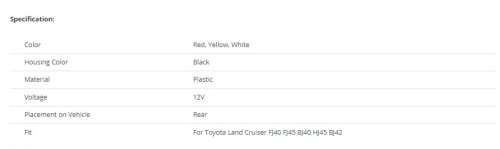 1 Pair LED Rear Tail Lights Lamps For Toyota Land Cruiser FJ40 FJ45 HJ45 HJ47