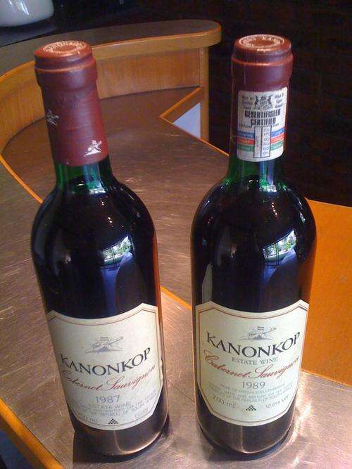 Kanonkop Cabernet Sauvignon 1987 and 1989 Red Wine
