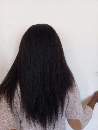 14 inch 100% Human Hair Wig (with single parting CLOSURE)