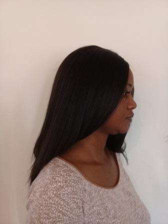 14 inch 100% Human Hair Wig (with single parting CLOSURE)