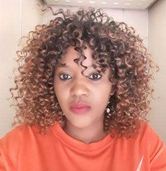 Golden ombre kinky curly human hair Wig