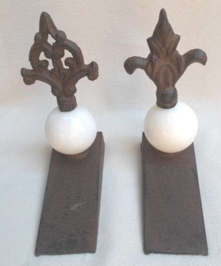 TWO STUNNING CAST IRON DOOR STOPS - ELEGANT!!