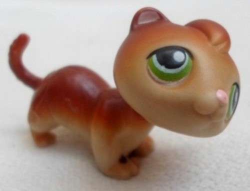 RARE LITTLEST PET SHOP WEASEL/FERRET WITH GREEN EYES!!