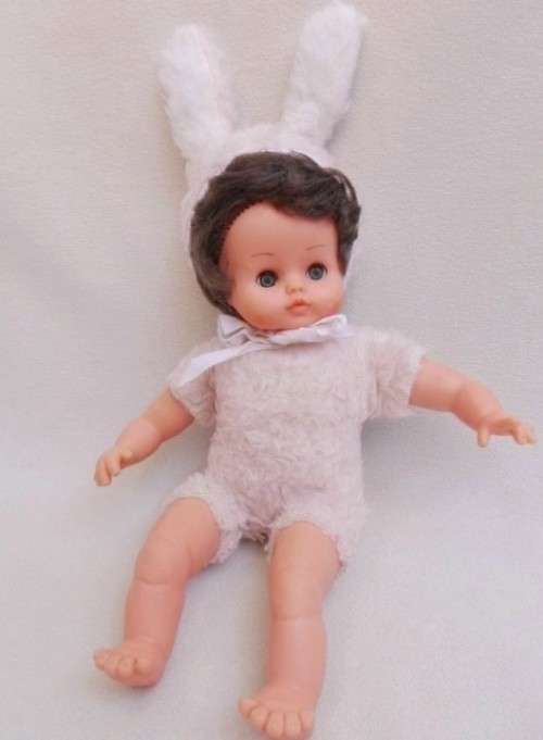 A SWEET VINTAGE BABY DOLL IN BUNNY OUTFIT!!