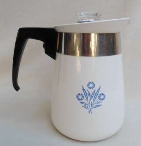 HAVE A DECENT CUP OF COFFEE IN THE MORNINGS - CORNINGWARE 4 CUP STOVETOP PERCOLATOR!!