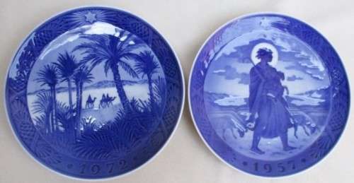 TWO VINTAGE AND EXTREMELY COLLECTABLE ROYAL COPENHAGEN PLATES - 1957 AND 1972!!