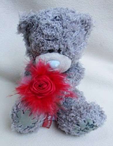 CUTE TATTY TEDDY  (ME TO YOU) HOLDING A PRETTY RED ROSE!!